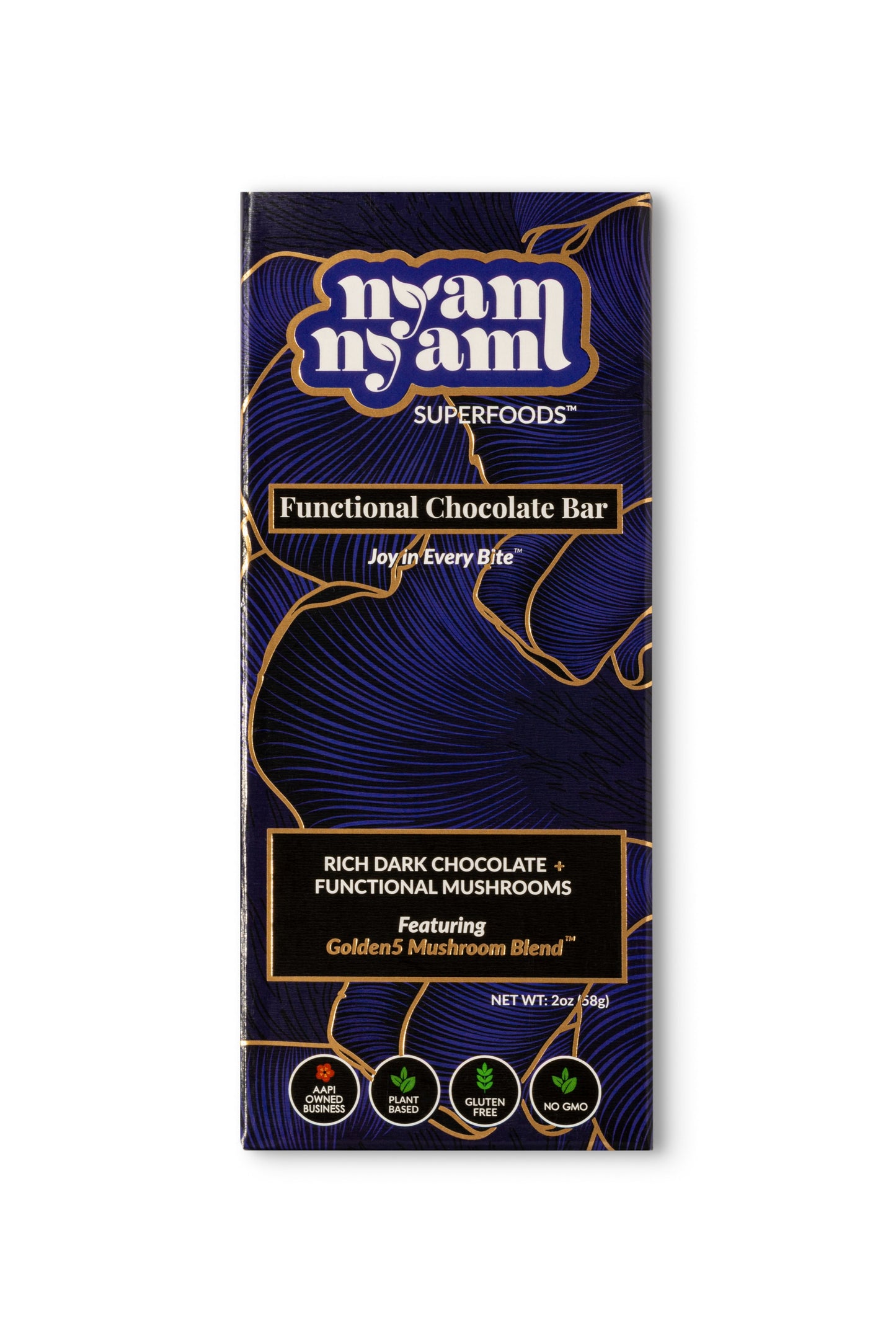 Rich Dark Chocolate + Golden5 Mushroom Blend - Functional Chocolate Bar