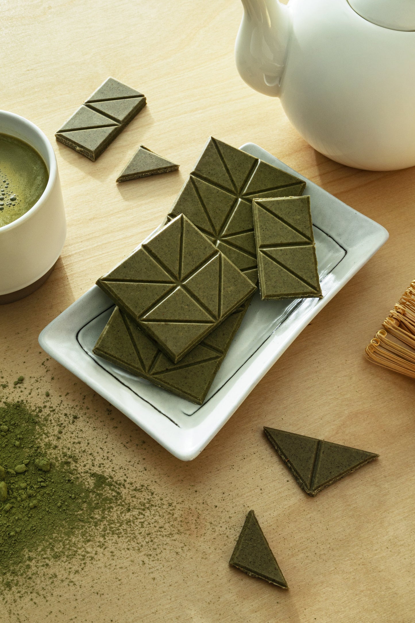 Matcha Green Tea + White Chocolate + Golden5 Mushroom Blend - Functional Chocolate Bar