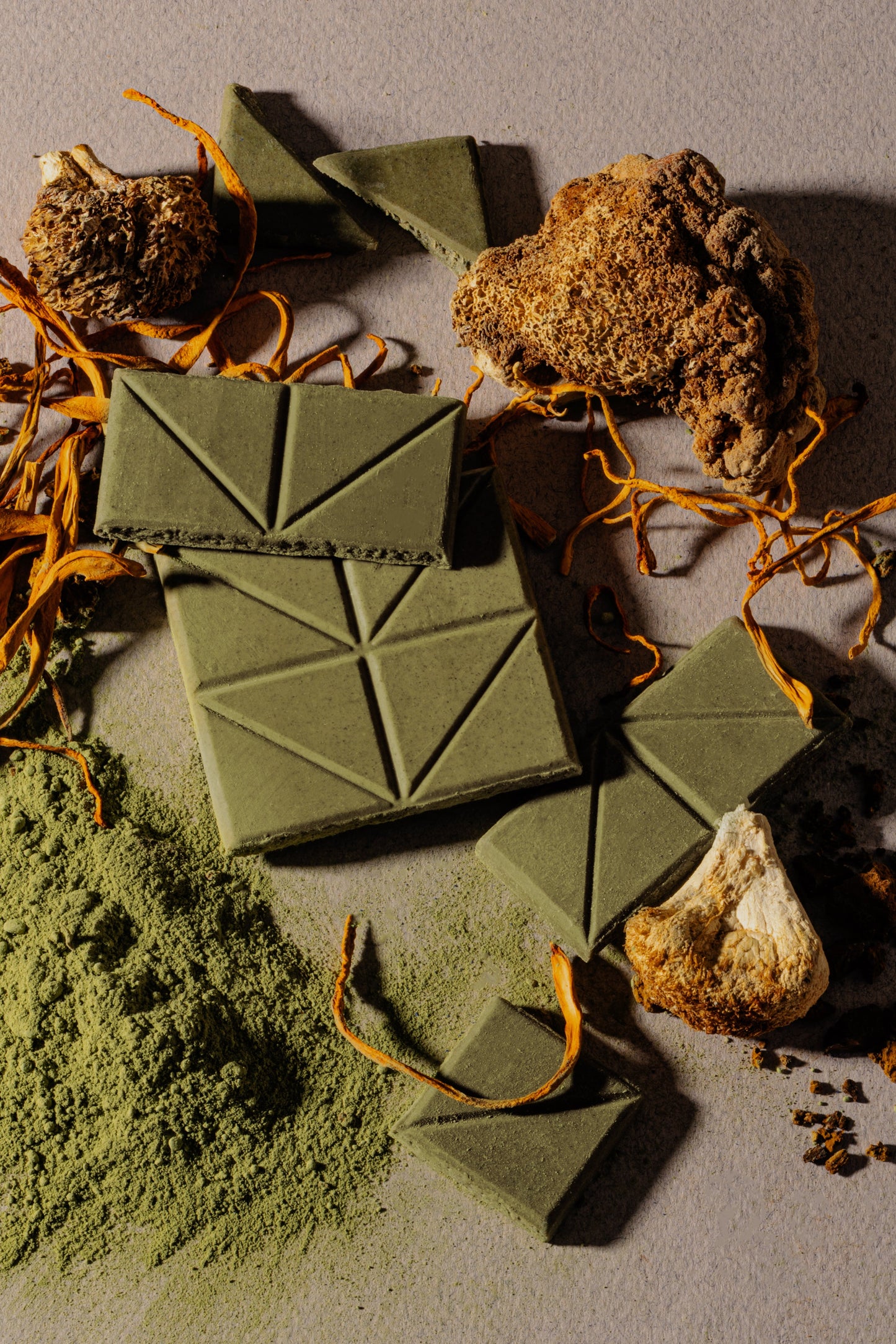 Matcha Green Tea + White Chocolate + Golden5 Mushroom Blend - Functional Chocolate Bar