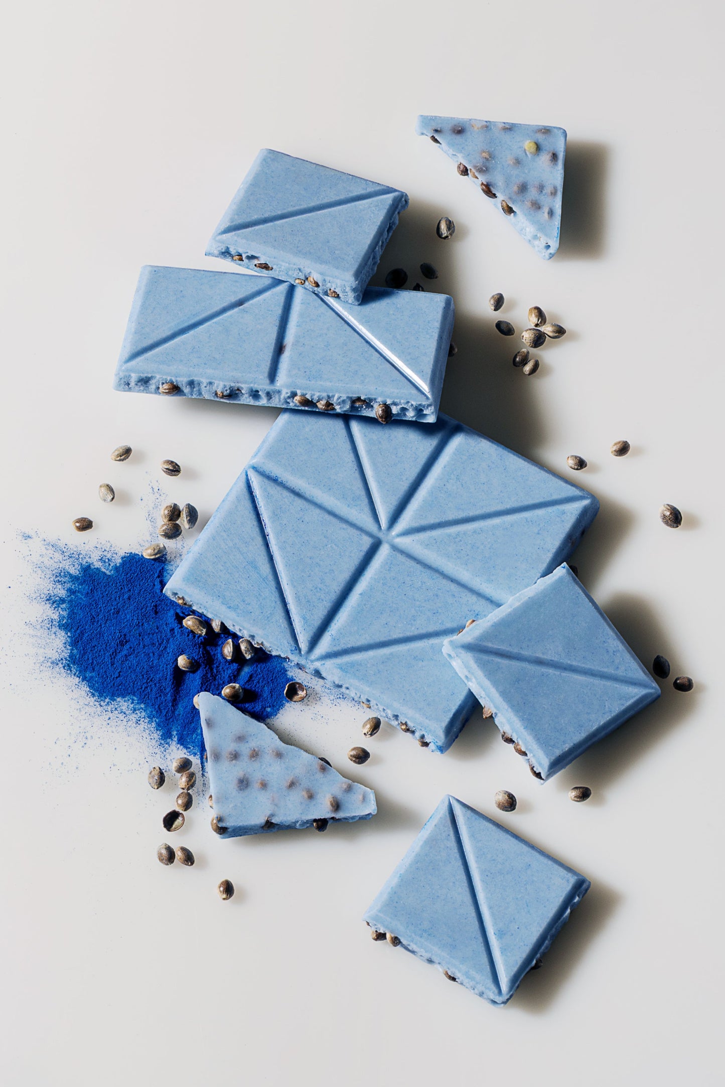 Smooth White Chocolate + Blue Spirulina + Toasted Hemp Seed - Functional Chocolate Bar